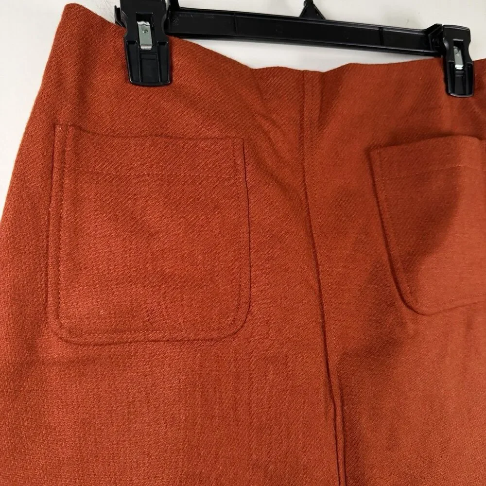 Madewell Wool Blend Mini Skirt 4 Rust Orange Boho Casual Chic